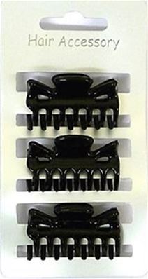 TINY BLACK CLAMPS (3) 1.10