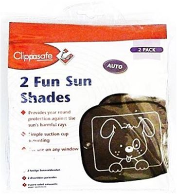 CLIPPASAFE FUN SUN SHADES (2) BLACK 3.50