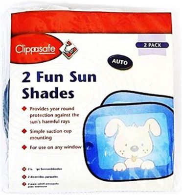 CLIPPASAFE FUN SUN SHADES (2) BLUE 3.50