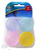 TRAVEL SET 4 ROUND POTS 1.59