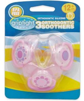 GRIPTIGHT 3 ORTHO SOOTHERS 12M+ 2.99