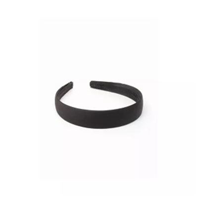 ALICE BAND MATT SATIN BLACK 1.25