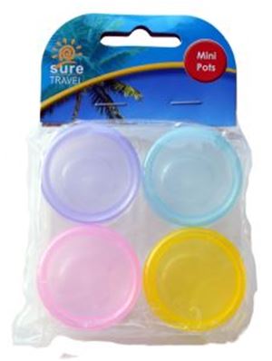 TRAVEL SET 4 ROUND POTS 1.59