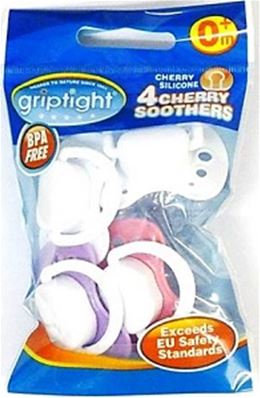 GRIPTIGHT 4PK CHERRY SOOTHERS 0M+ 2.49